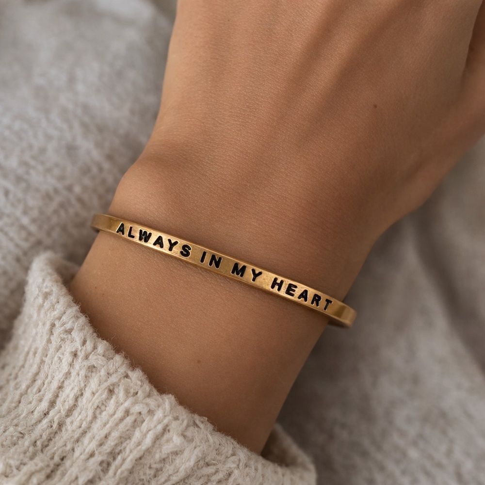 Mantraband 18K Gold Dipped “Always In My Heart” Cuff Bracelet - As New